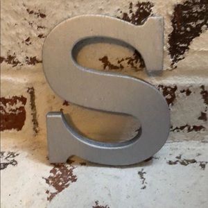 Silver wooden Letter S